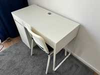 Zestaw IKEA biurko MICKE + krzesło z poduszką TEODORES