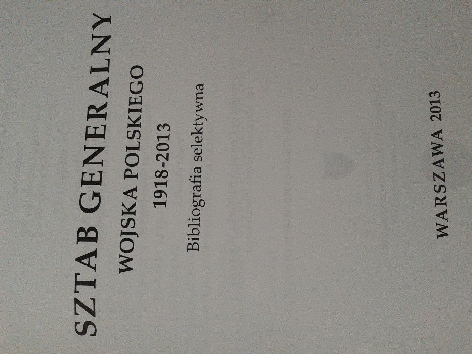 Sztab Generalny Wojska Polskiego, bibliografia selektywna