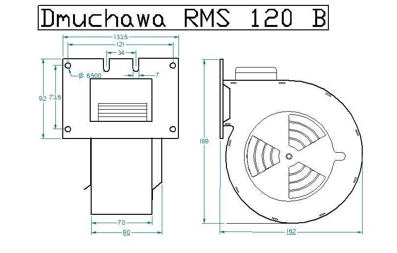 Wentylator dmuchawa nadmuch do piec kotła RMS 120B od Lutech