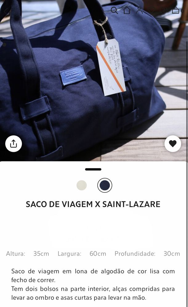 Saco De Viagem X SAINT-LAZARE Zara Home NOVO