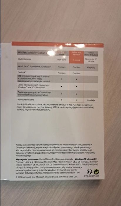 Microsoft offcie 365, Office 365 Personal Nowe Polskie