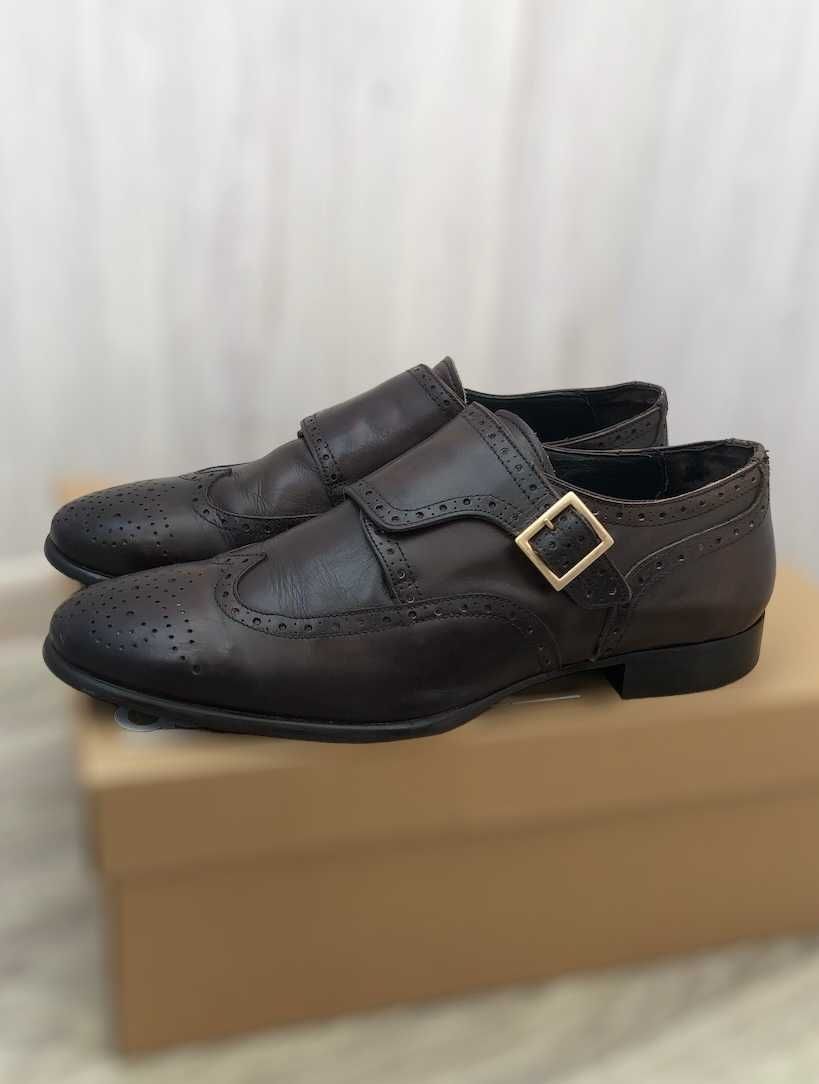 Кожаные Туфли / Монки ZARA MAN с застежками ! EU 42