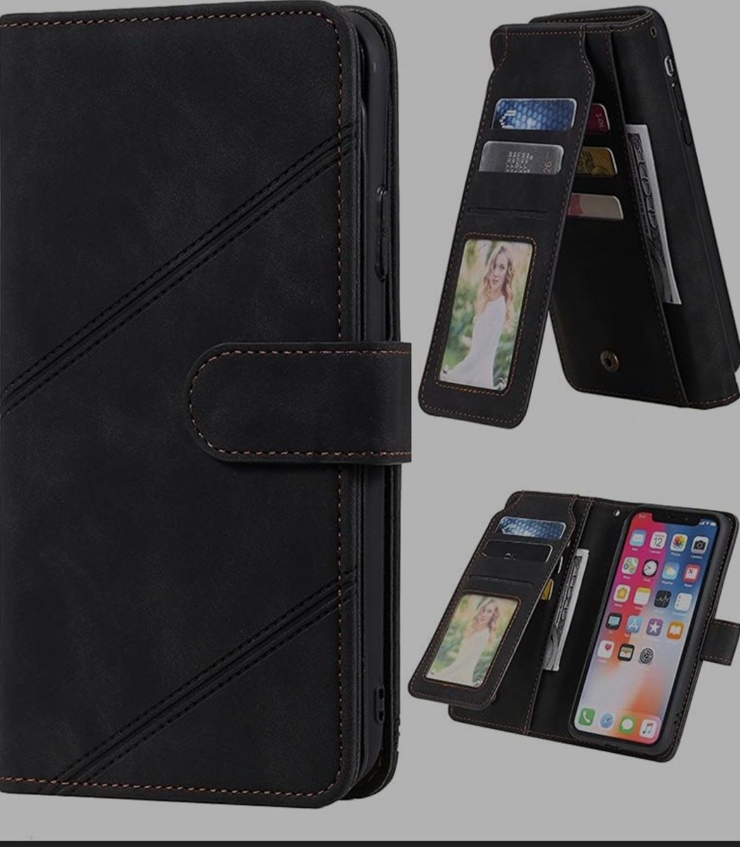 Etui na Xiaomi Redmi Note 8 Pro skórzane z portfelem na karty zdjecia