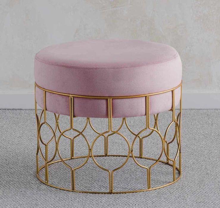 Różowo zlota pufa home & you