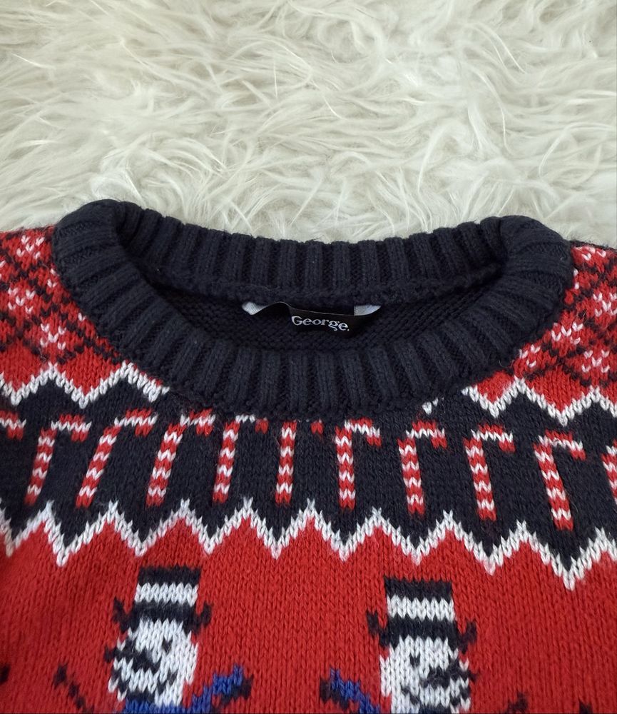 Sweter chłopięcy świąteczny bałwan 86 92 chłopiec