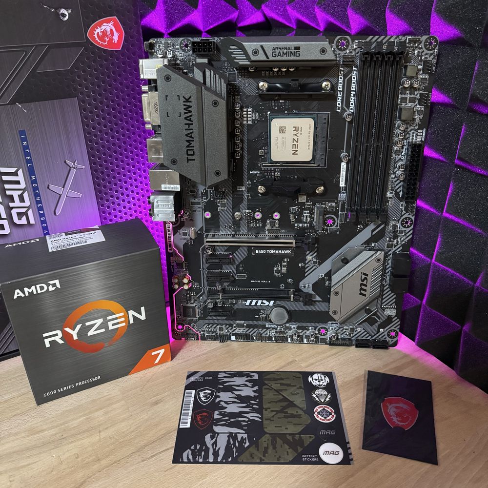 Комплект Ryzen 7 5700X, Msi Tomahawk B450