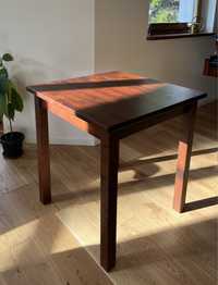 stół kuchenny drewniany 70 x 70 wys 75 cm kwadrat brązowy