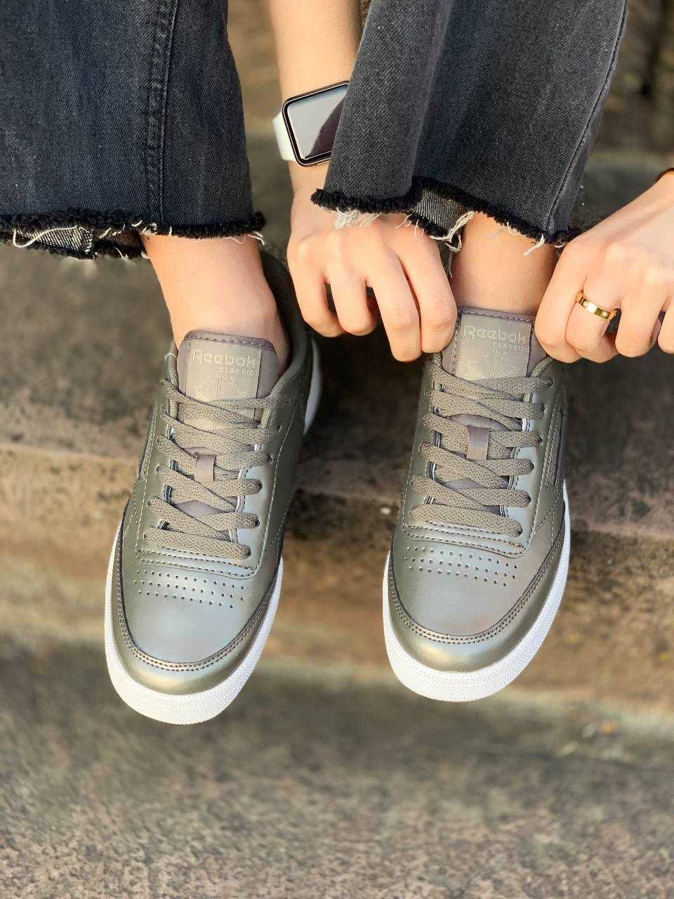 Кроссовки Reebok Club 85 Metallic Olive Leather