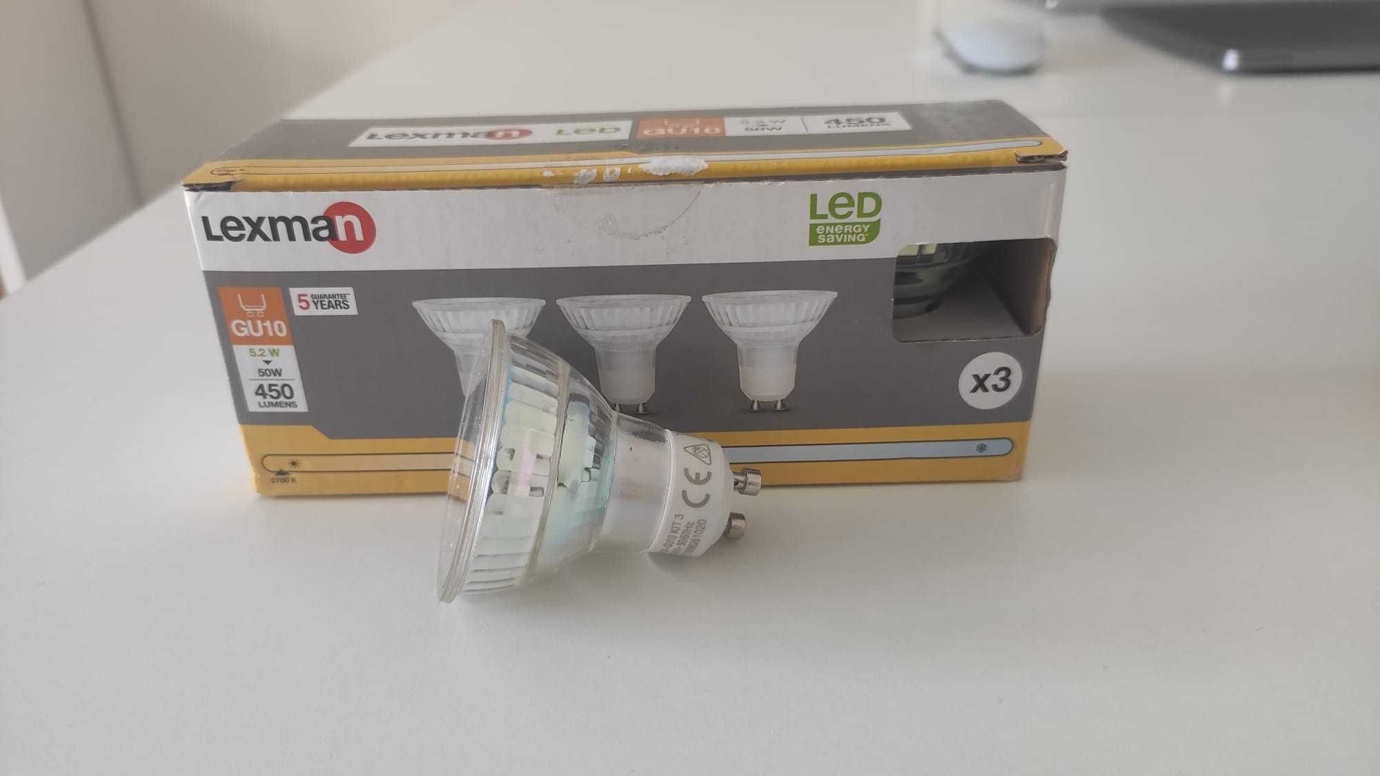 Pack 3 lâmpadas led Lexman Classe A++ GU10 450LM 2700K