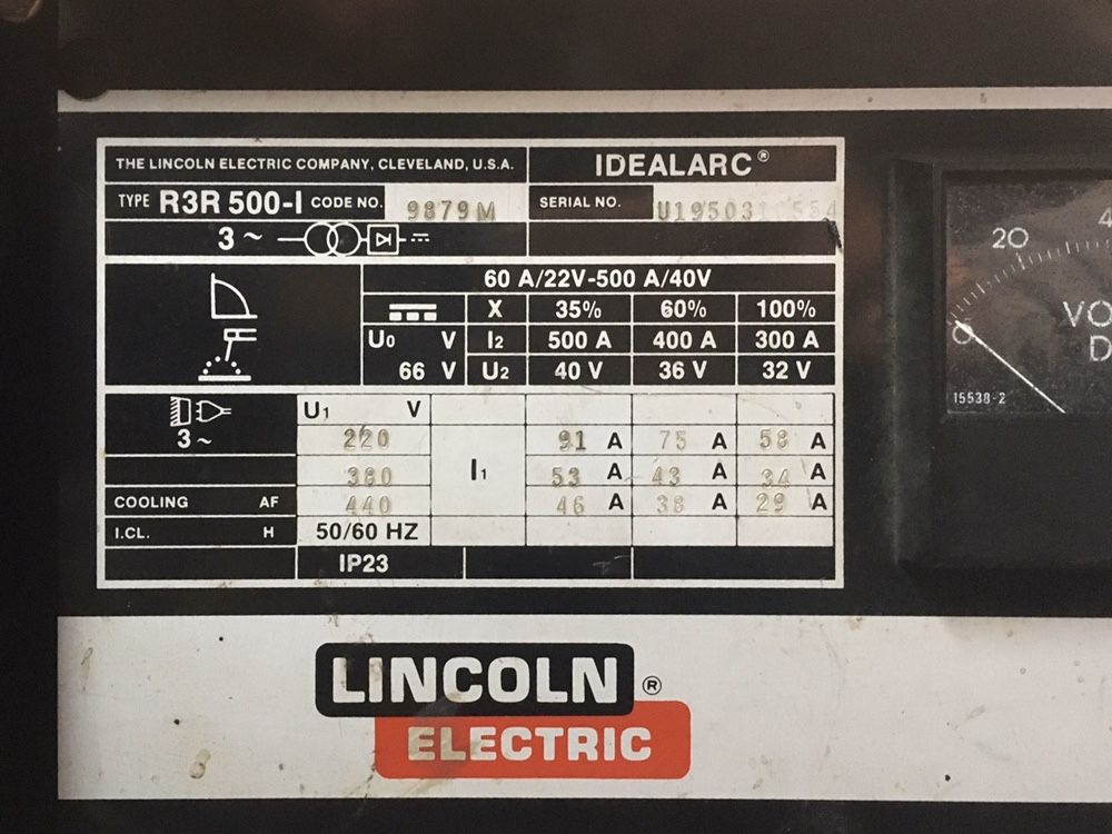 Spawarka Lincoln Electric IDEALARC R3R 500-I