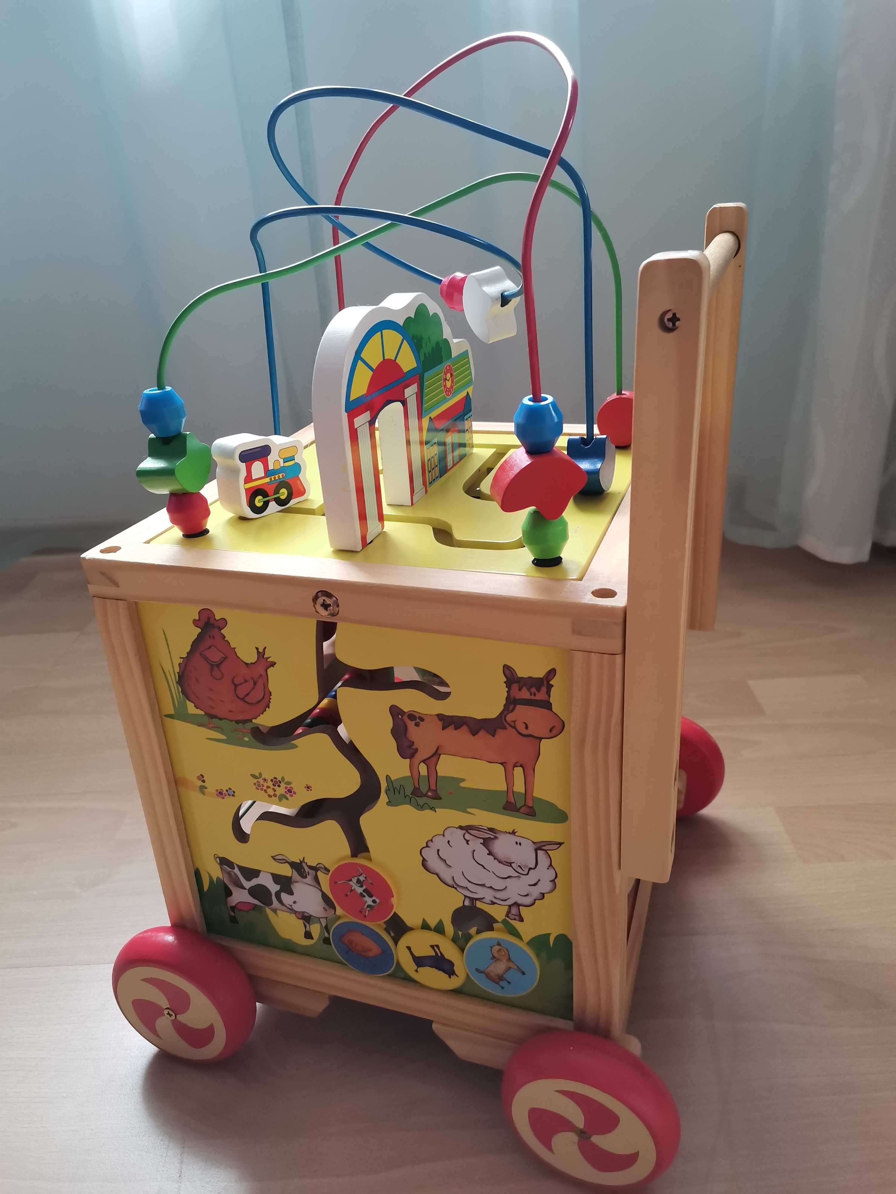 Drewniany jeździk - chodzik (pchacz) zabawka edukacyjna