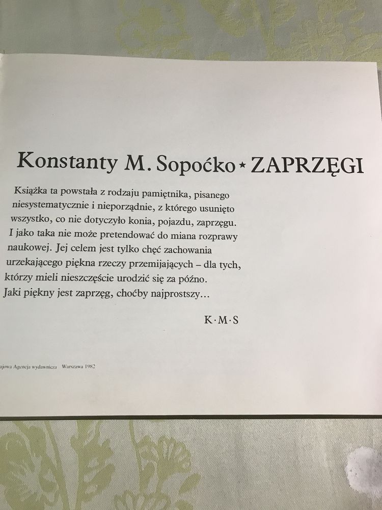 Książka Zaprzęgi Konstanty M. Sopoćko