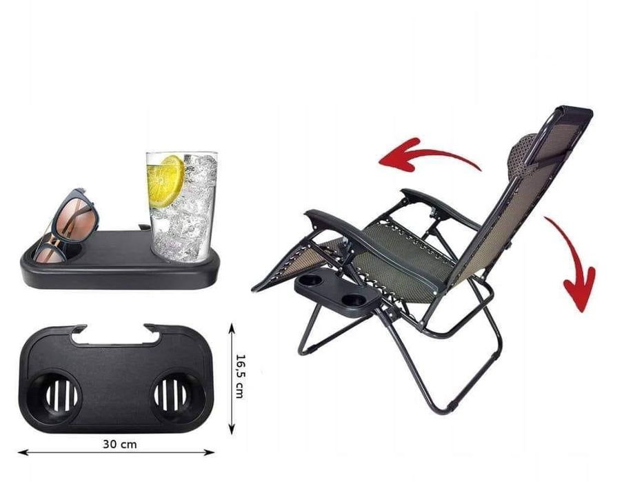 Крісло шезлонг Zero Gravity XXL до 120 кг