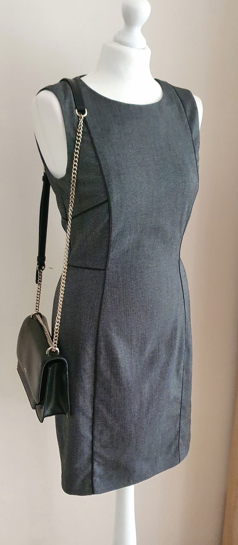 Sukienka ołówkowa szaro-czarna H&M  34/36  jak nowa