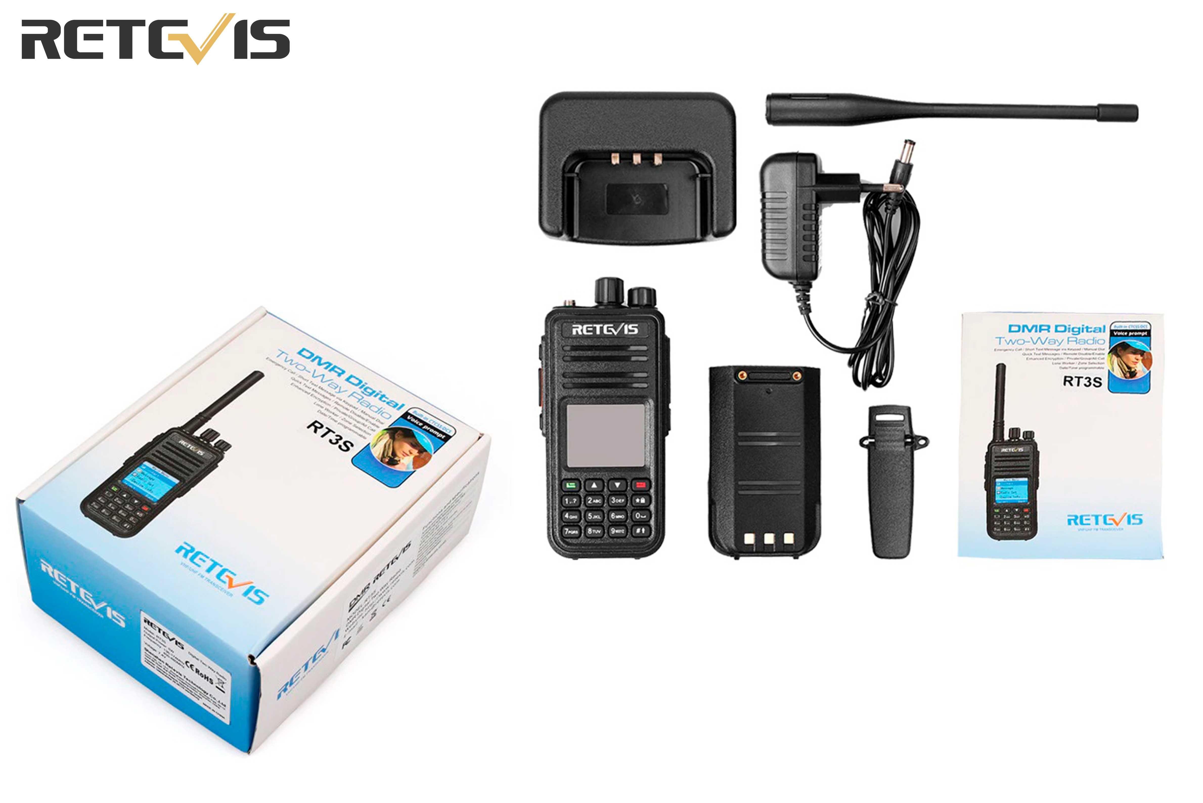 Rádio DMR Retévis RT3s VHF UHF com GPS