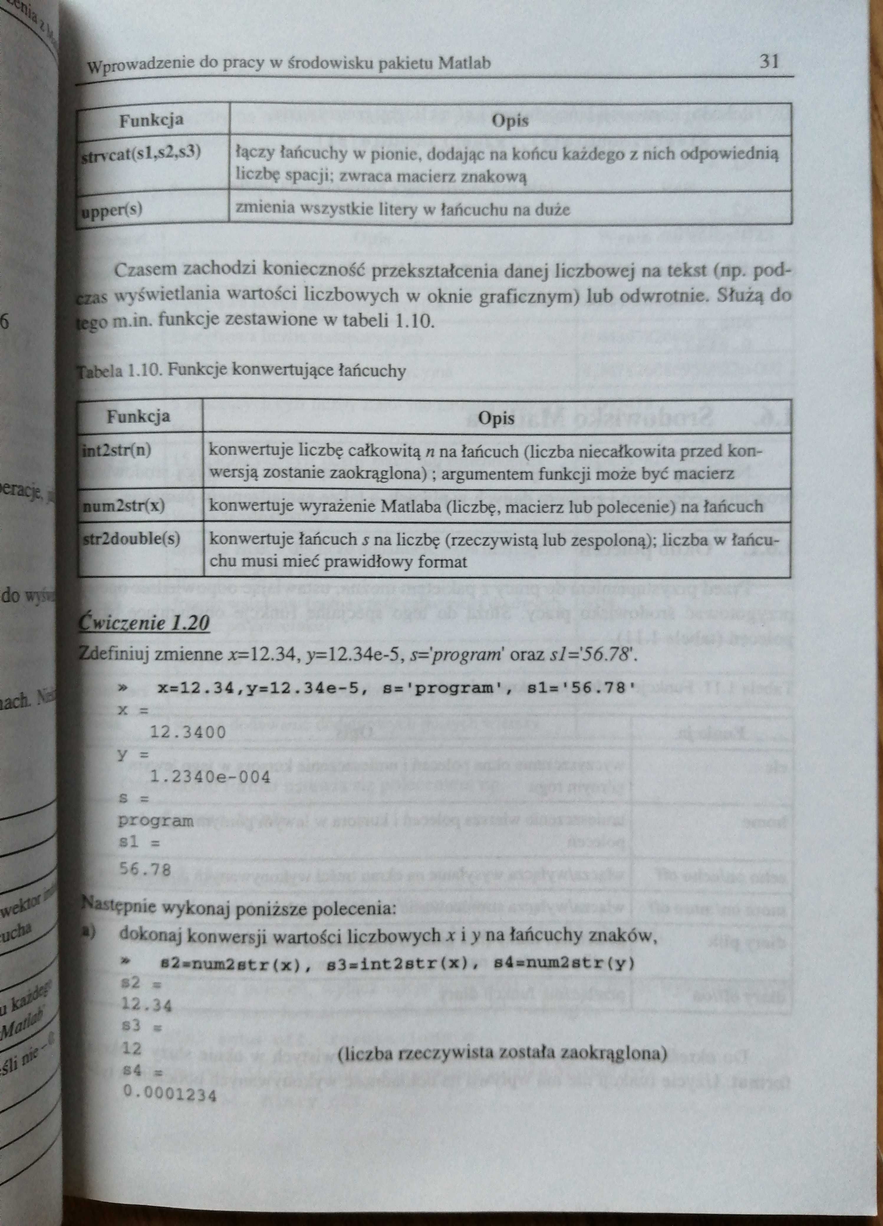 Ćwiczenia z Matlab. Przykłady i zadania. Anna Kamińska Beata Pańczyk