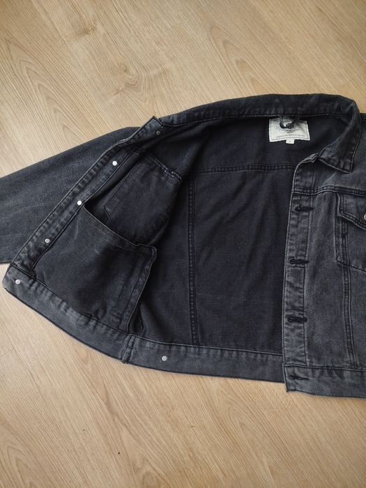 Куртка джинсова чорна графіт Розмір L жіноча оверсайз