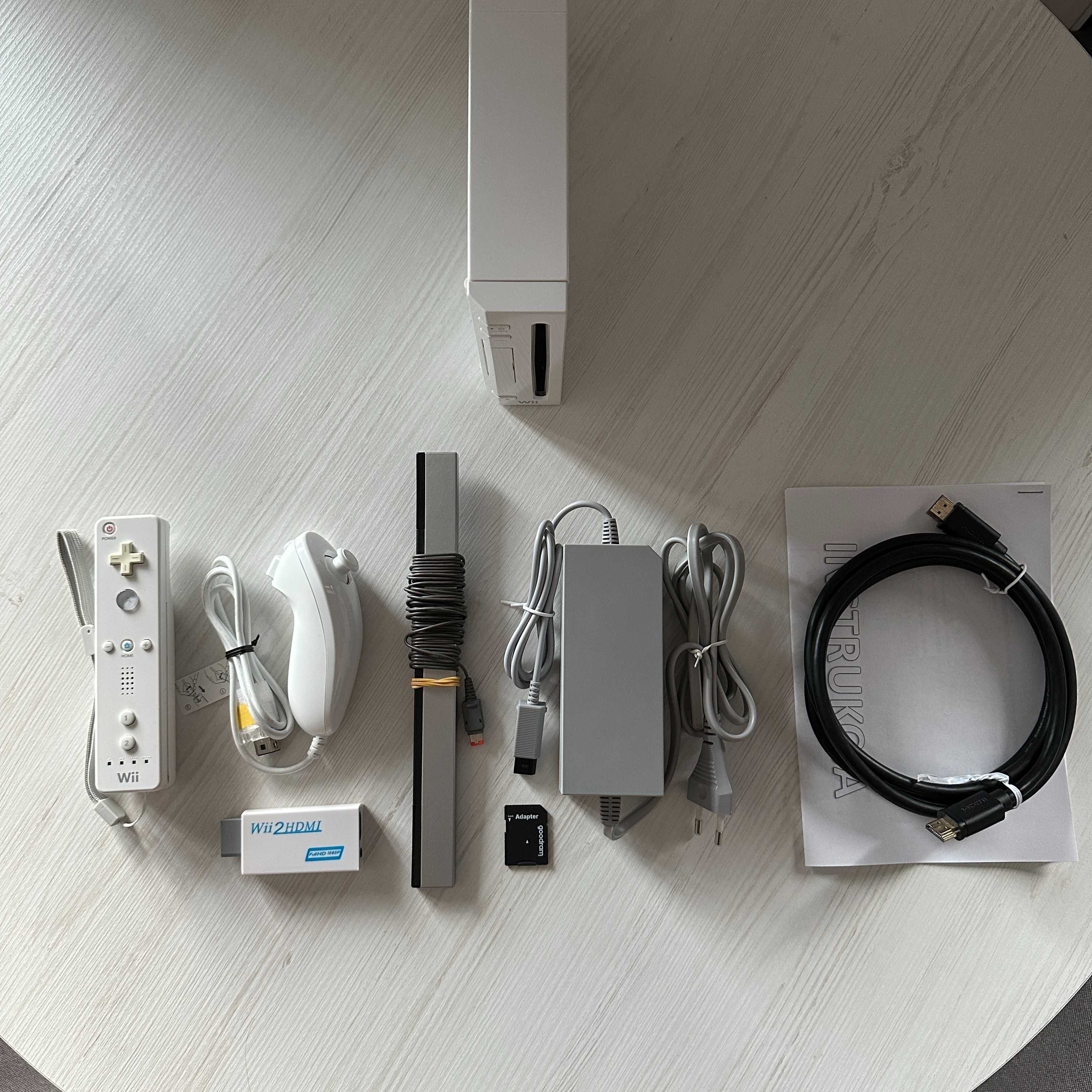 Konsola Nintendo Wii + Akcesoria i dodatki [Biała] 128GB
