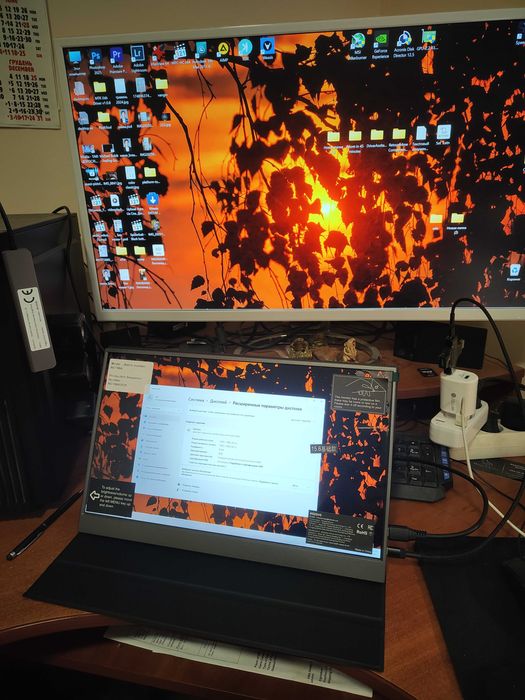 Портативний монітор 15,6 з динаміками, металевий, 1920х1080 IPS, 60 hz