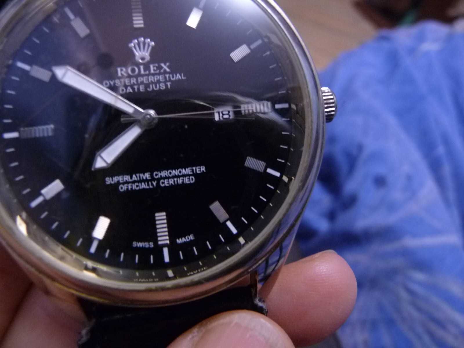 Часы кварцевые" Rolex" c чёрным  ремешком