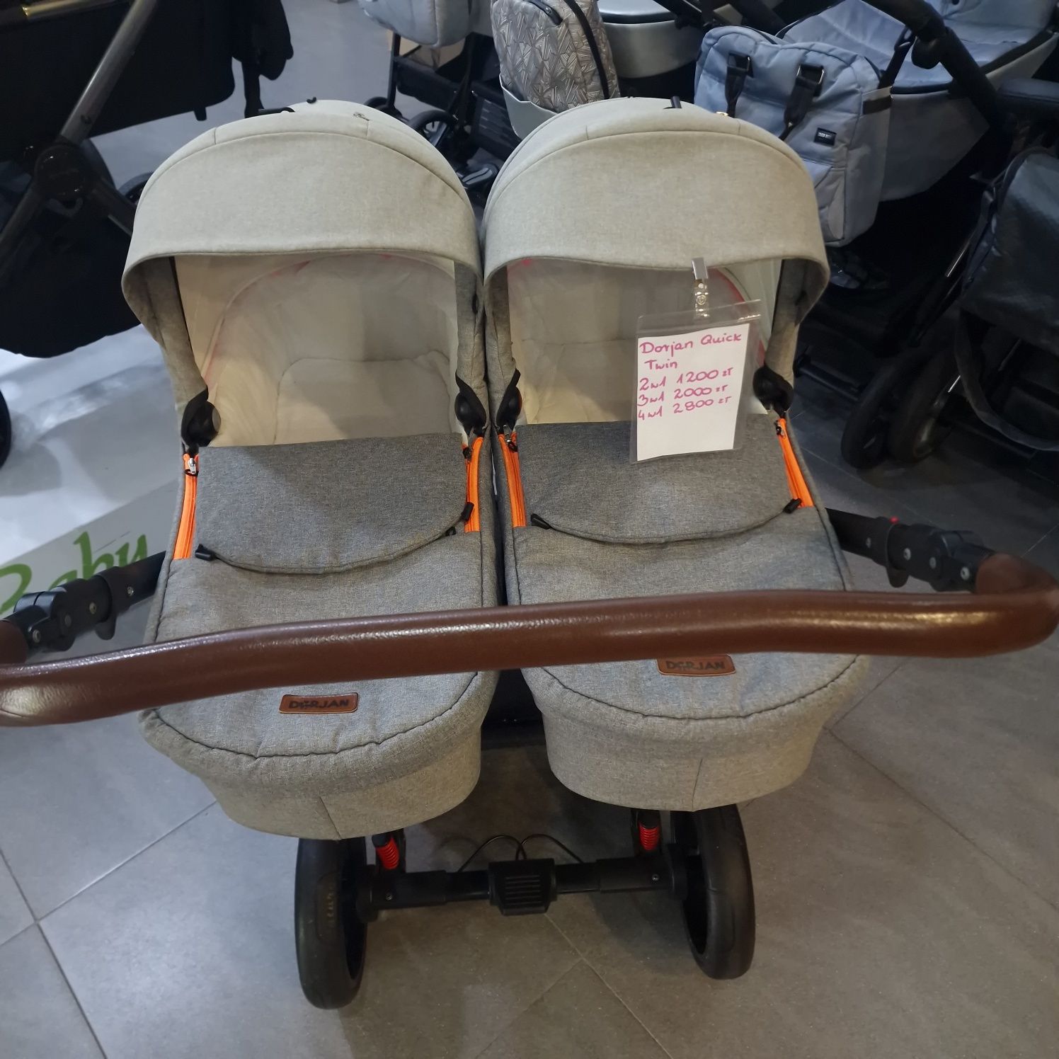 Wózek bliźniaczy Dorjan Quick Twin dla bliźniaków bliźniąt podwójny
