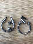 2 szt Piercing septum 12mmx1.6mm STAL + 4 sruby
