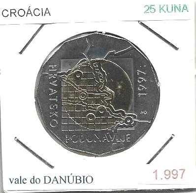 Croácia - - - 25 Kuna - 1997 - - - Fronteira do Danúbio - - - Moeda