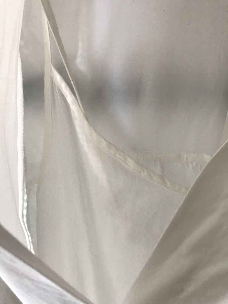 Vestido branco com tunica interna de alças, Stradivarius, tamanho S