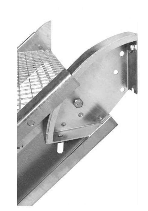 Uchwyt łukowy, cynkowany x 2 szt. do schodów WEMA  - do konstrukcji