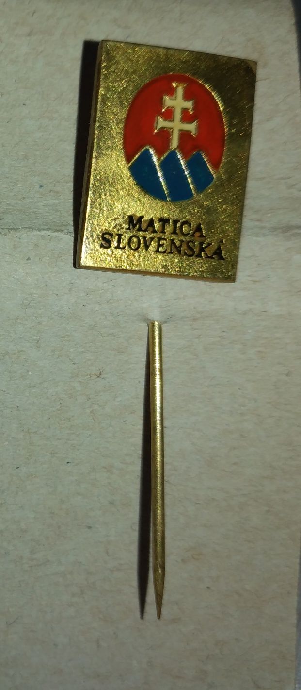 metalowa przypinka Matica Slovenská wpinka Macierz Słowacka Słowacja