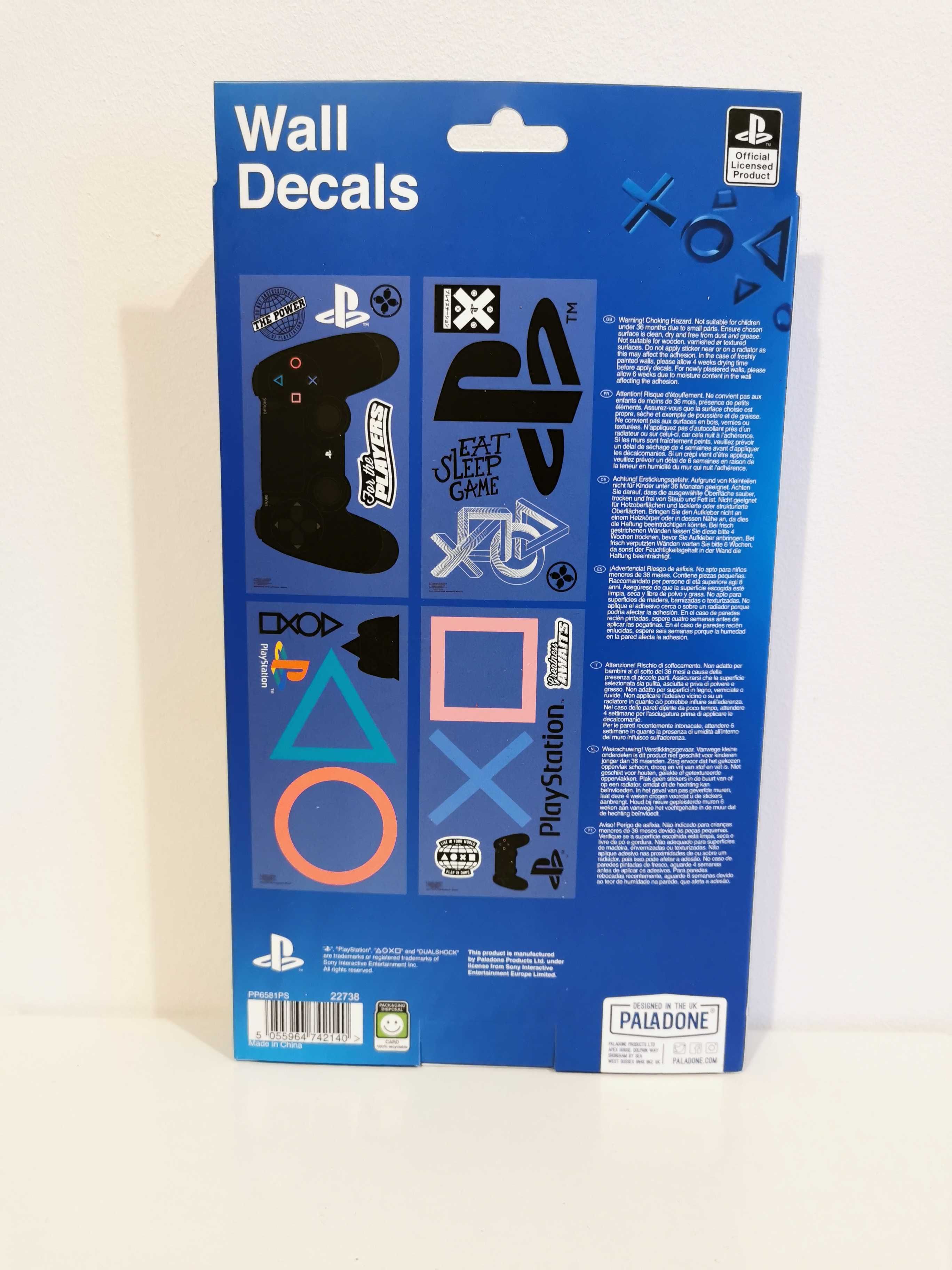 Zestaw Naklejek Na Ścianę PLAYSTATION WALL DECALS 21 Szt Nowy Poznań