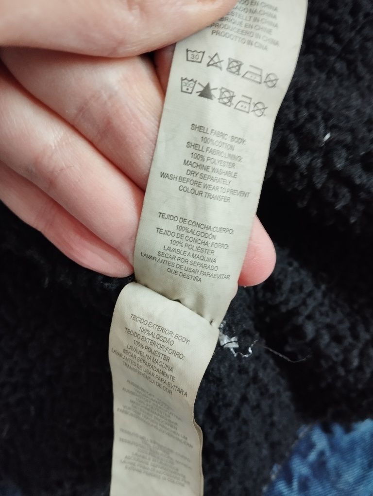 Zimowa przejściowa kurtka jeansowa na baranku, uniseks r. S/M Denim Co