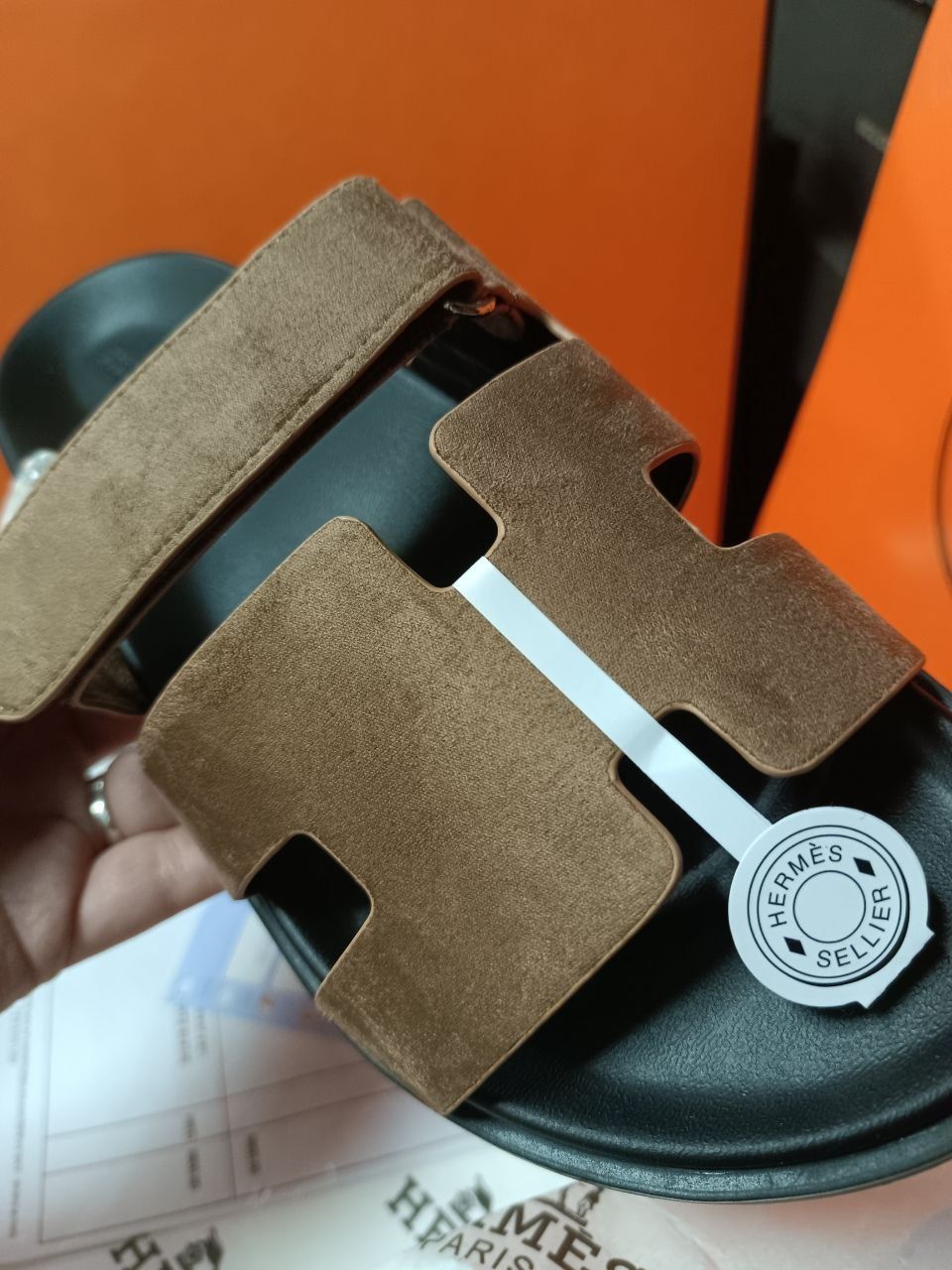 р36-41 Шльопанці Hermes Chypre Apricot Sandals Beige