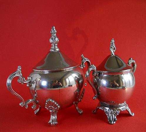 Набор новых сахарниц, мельхиор, серебрение, США