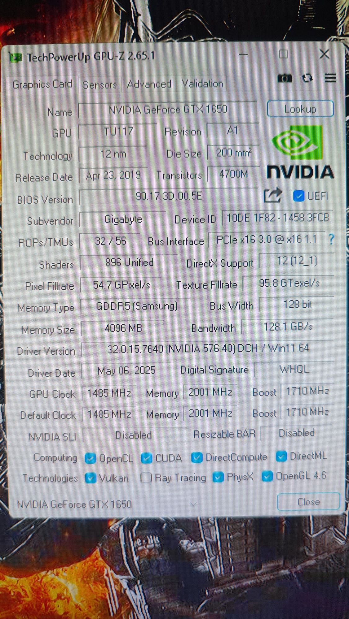 Placa gráfica NVIDIA GTX 1650 OC