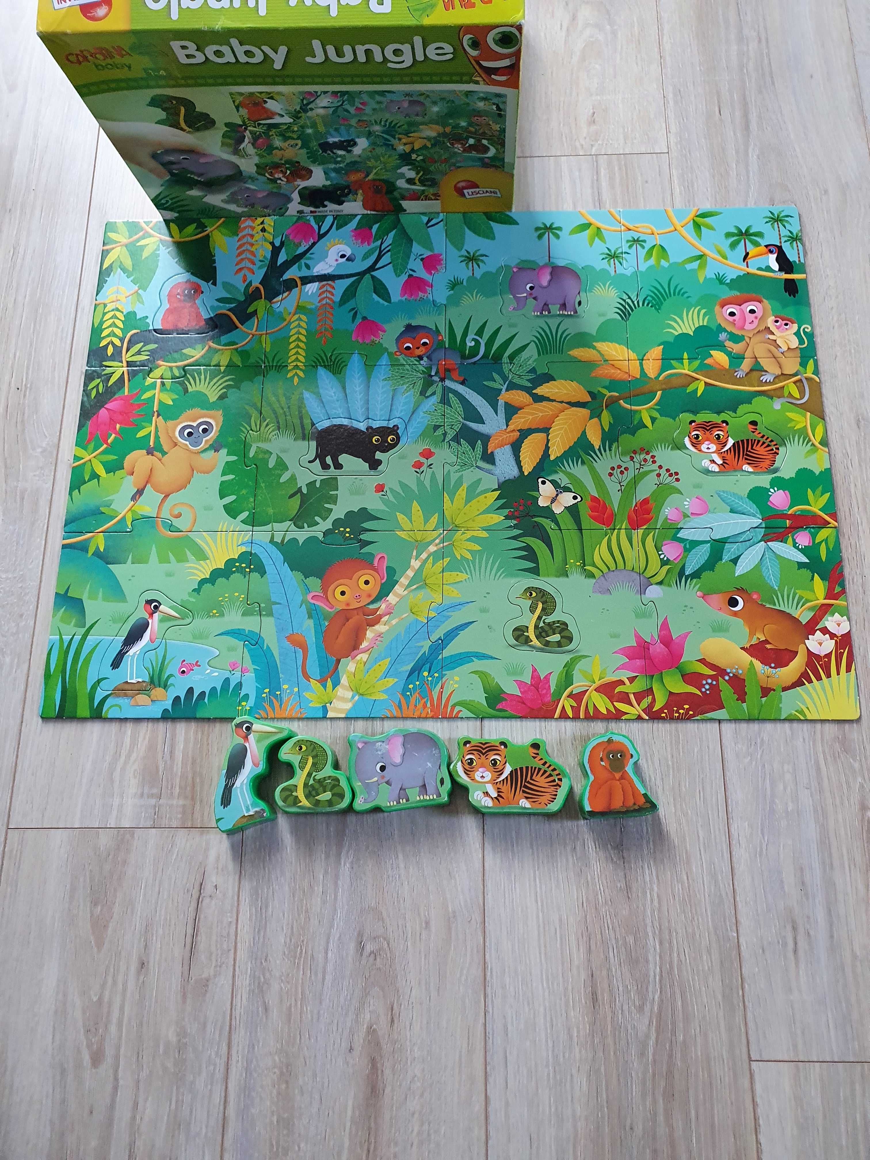 Duże puzzle gra Dżungla z figurkami