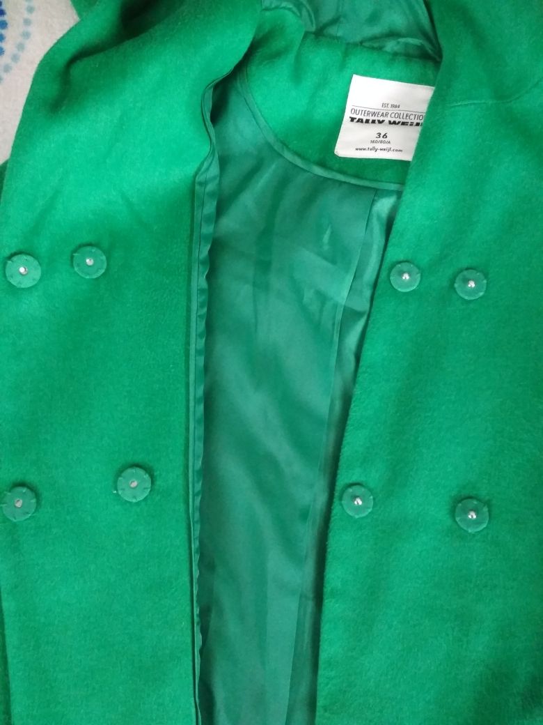 Зелене пальто Tally Weijl, 36 / зеленое пальто Tally Weijl