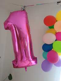Balon cyfra 1 różowa za darmo