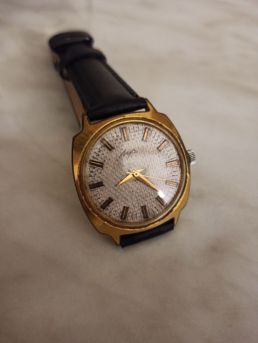 Часы Луч тонкие позолота ау 10, годинник СССР