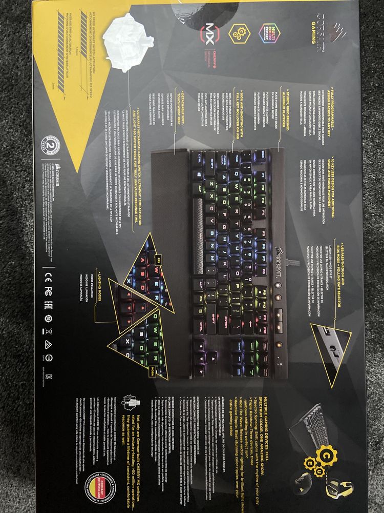 Klawiatura Corsair k65 Rapidfire cherry mx speed silver