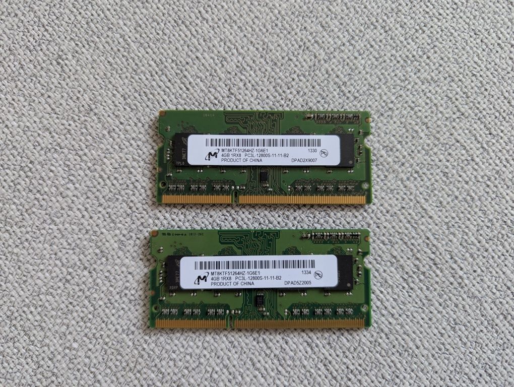 Pamięć, kości RAM do laptopa / 2x4GB / DDR3L / SODIMM