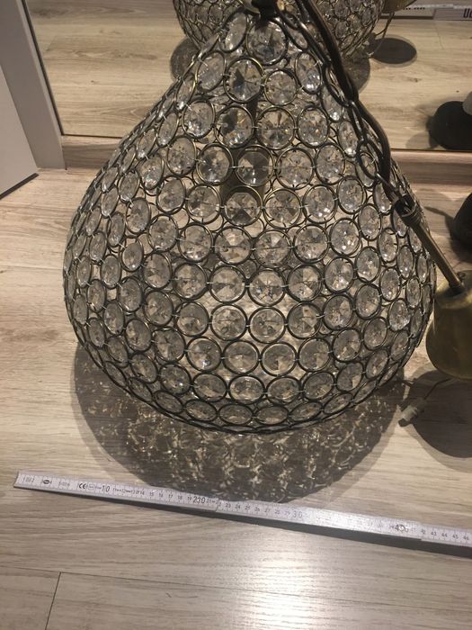 Lampa żyrandol klosz krysztalki kula gamour kinkiet wiszacy niemiecki
