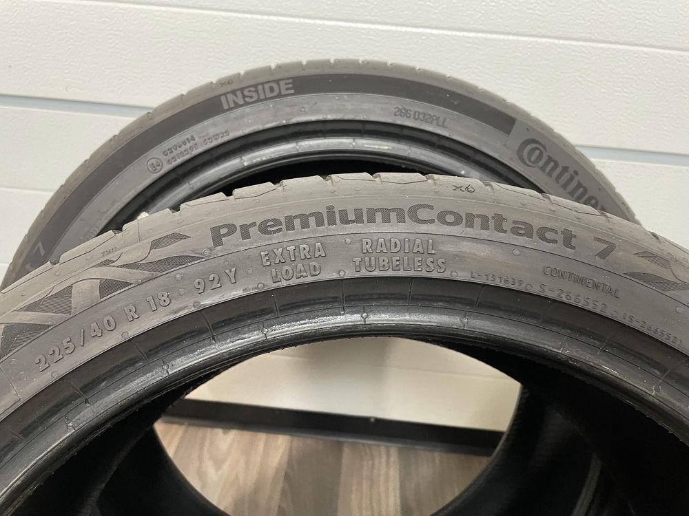 2x 225/40/18 92Y Continental PremiumContact 7 2023 opony letnie uzywan