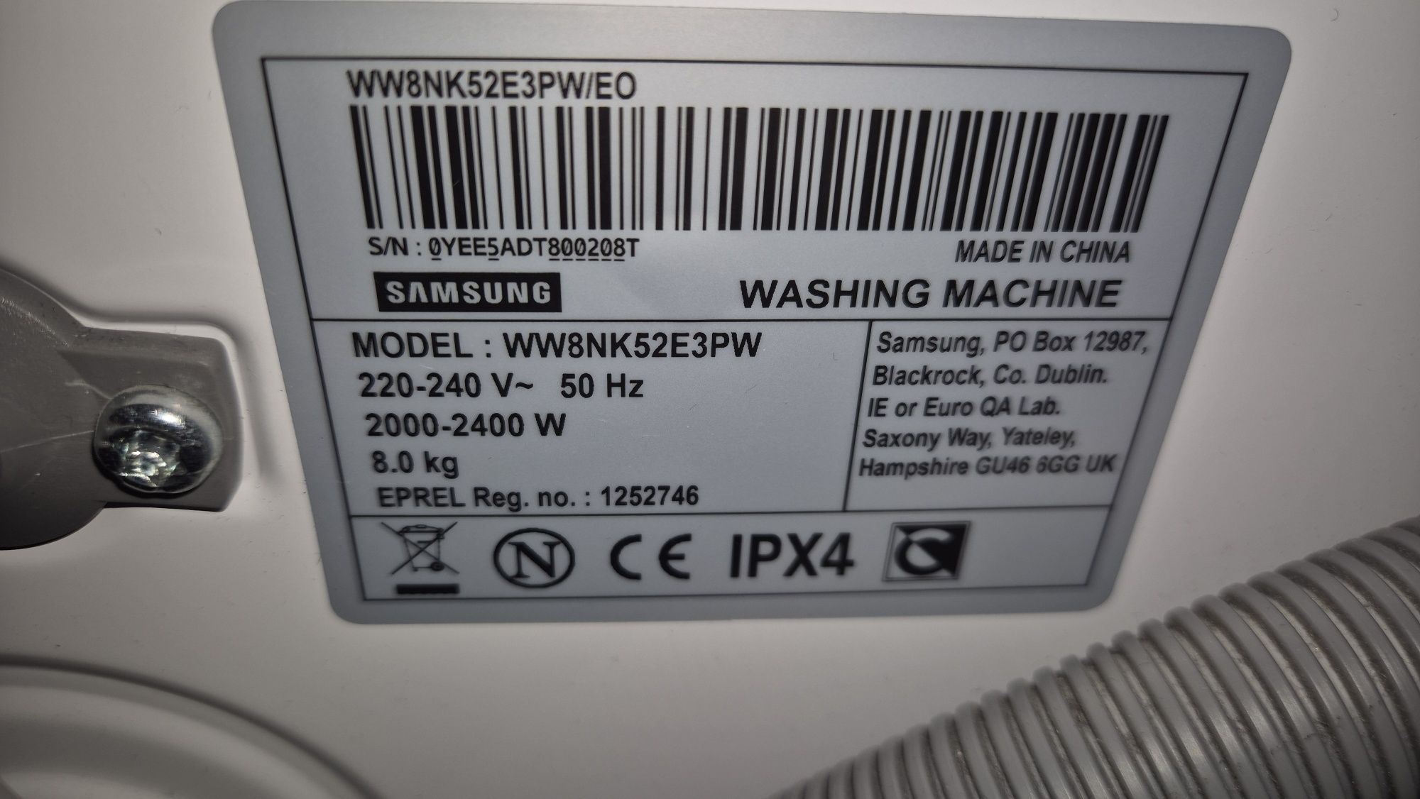 Pralka Samsung eco bubble 8kg uszkodzona