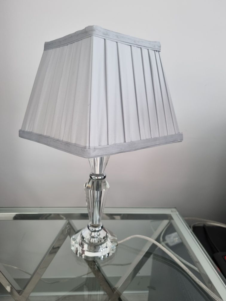 Lampa lampka kryształowa szara Cristal