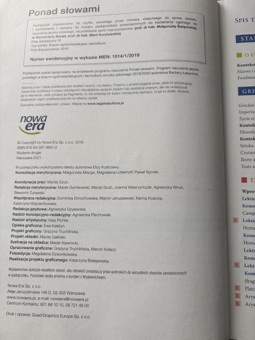 Podręcznik Ponad słowami 1 część 1 stan bdb