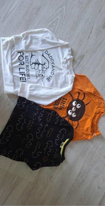 3 bluzeczki z długim rękawem 80 cm