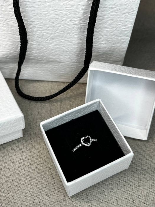 ЗНИЖКА Каблучка Pandora стиль | Чорне серце |  Кольцо пандора