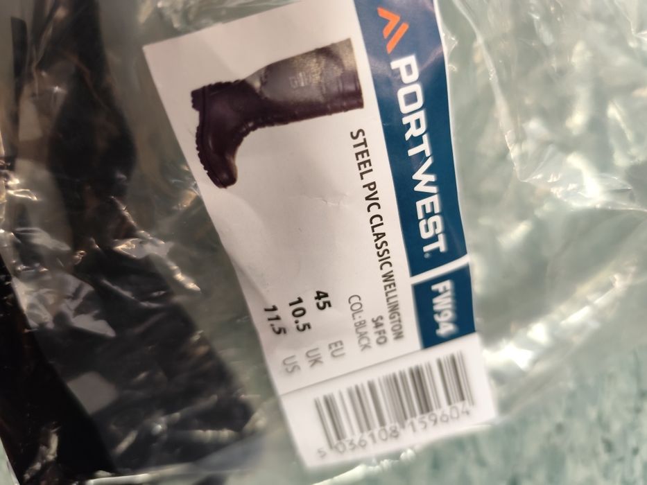 Kalosze czarne nowe Portwest męskie rozmiar 45