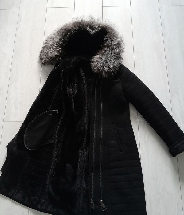 Дубленка натуральная.. мех чернобурка